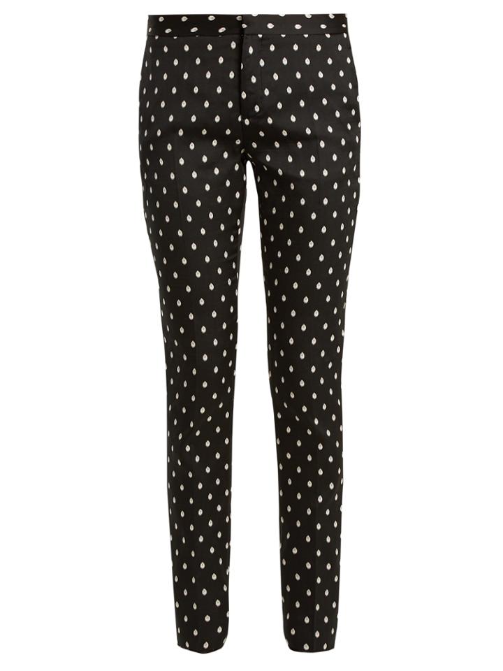 Giambattista Valli Slim-leg Spot-jacquard Twill Trousers