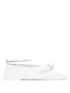 Matchesfashion.com Jil Sander - Anklet Knotted Leather Flats - Womens - White