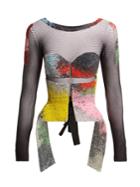Germanier Bead And Crystal-embellished Mesh Top