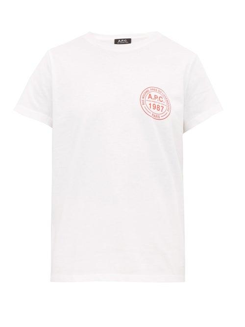 Matchesfashion.com A.p.c. - 1987 Logo Print Cotton T Shirt - Mens - White