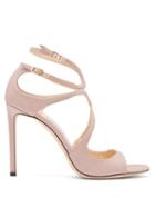 Matchesfashion.com Jimmy Choo - Lang 100 Glitter Covered Leather Sandals - Womens - Pink