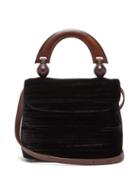 Matchesfashion.com By Far - Fiona Mini Bead Embellished Velvet Bag - Womens - Black