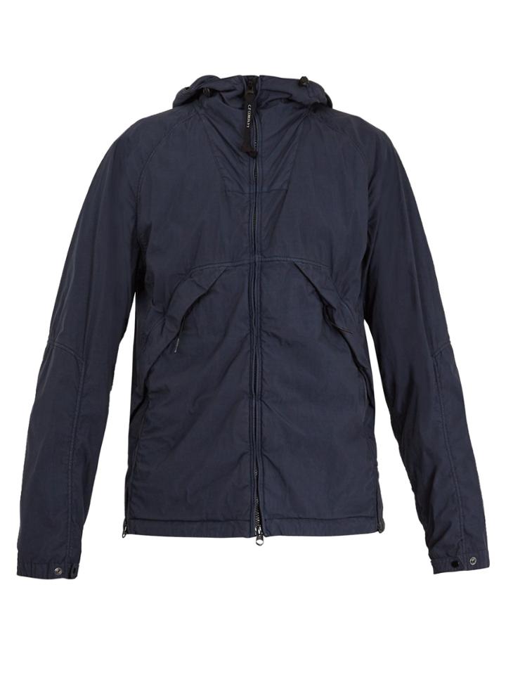 C.p. Company Goggle Hooded Short Cotton-blend Jacket