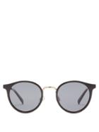 Matchesfashion.com Le Specs - Tornado Round Acetate Sunglasses - Womens - Black Gold