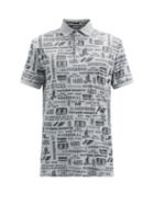 Matchesfashion.com J.lindeberg - Kv Logo-jacquard Cotton-blend Polo Shirt - Mens - Grey