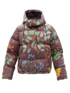 Loewe - Herbarium-print Down Jacket - Womens - Brown Multi