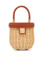 Matchesfashion.com Sparrows Weave - Top-handle Leather And Wicker Bucket Bag - Womens - Tan Multi