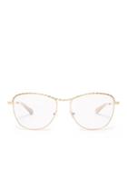 Matchesfashion.com Chlo - Square Frame Metal Glasses - Womens - Gold