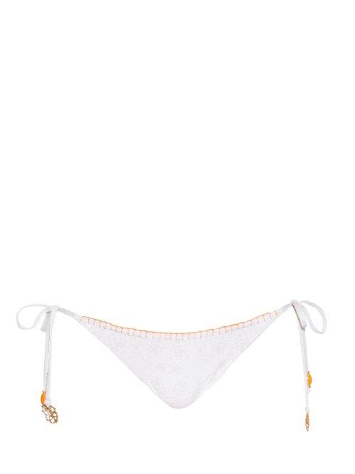 Matchesfashion.com Biondi - Boheme Lace Print Bikini Briefs - Womens - White