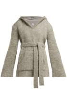 Matchesfashion.com Raey - Hooded Mohair Blend Sweater - Womens - Grey