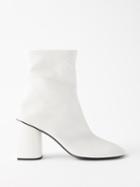 Balenciaga - Glove 80 Inverted-heel Leather Ankle Boots - Womens - White