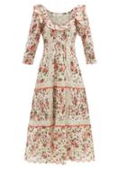 Matchesfashion.com Loveshackfancy - Arcadia Printed-cotton Maxi Prairie Dress - Womens - White Print