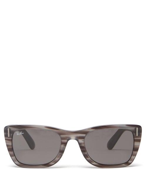 Ray-ban - Carribean Square-frame Acetate Sunglasses - Mens - Grey