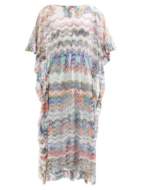 Ladies Beachwear Missoni Mare - Drawstring-waist Zigzag-jacquard Coverup - Womens - Black Multi