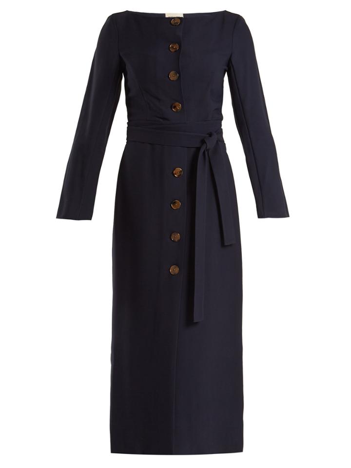 Khaite Christina Waist-tie Twill Dress