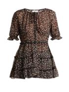 Matchesfashion.com Altuzarra - Kona Floral Print Silk Blend Blouse - Womens - Black Print