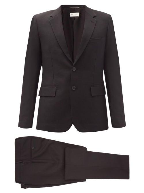 Matchesfashion.com Saint Laurent - Single-breasted Slim-fit Wool-twill Suit - Mens - Black