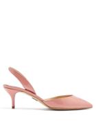 Paul Andrew Rhea Point-toe Slingback Patent-leather Pumps