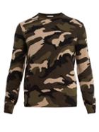 Matchesfashion.com Valentino - Camouflage Intarsia Knit Wool Sweater - Mens - Camouflage