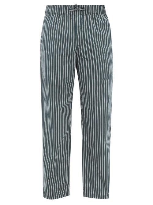 Tekla - Striped Organic-cotton Pyjama Trousers - Mens - Green Multi