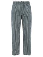 Tekla - Striped Organic-cotton Pyjama Trousers - Mens - Green Multi
