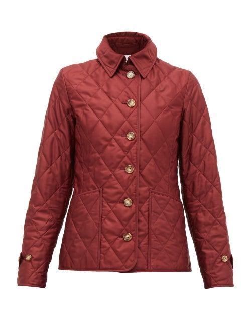 Matchesfashion.com Burberry - Fernleigh Quilted Shell Jacket - Womens - Dark Red