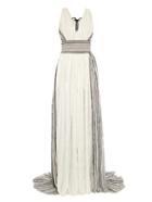 Sophie Theallet Ruched Striped Gauze Gown
