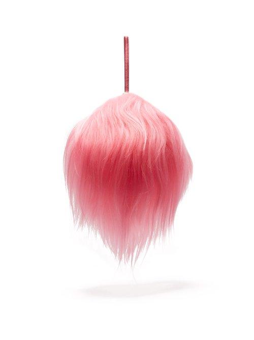 Matchesfashion.com Hillier Bartley - Lantern Goat Hair Trimmed Leather Clutch - Womens - Pink