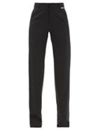 Vetements - Logo-tab High-rise Wool-blend Trousers - Womens - Black