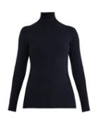 Matchesfashion.com Joostricot - Roll Neck Cotton Blend Sweater - Womens - Navy