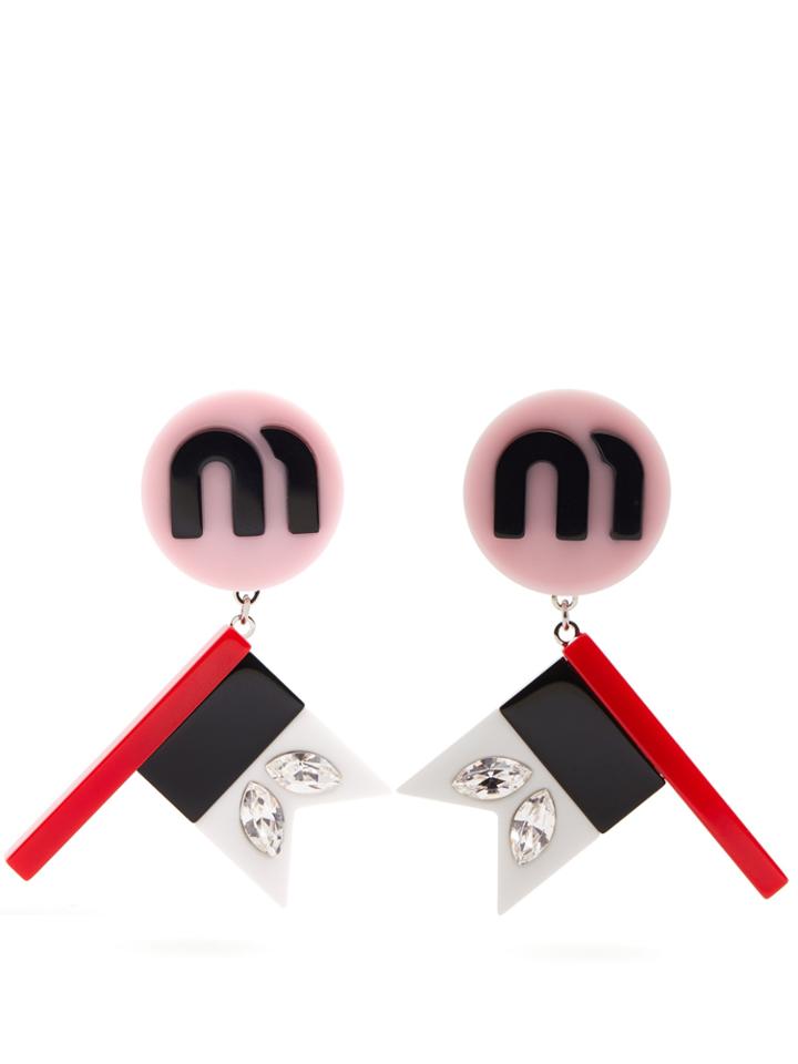 Miu Miu Flag Drop Earrings