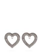 Matchesfashion.com Balenciaga - Crystal Embellished Heart Earrings - Womens - Crystal