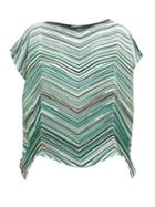 Matchesfashion.com Issey Miyake - Striped Technical Pleated Jersey Top - Womens - Green Multi