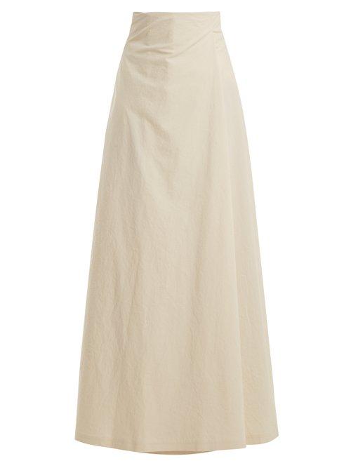 Matchesfashion.com A.w.a.k.e. - Wrap Front Wide Leg Trousers - Womens - Ivory
