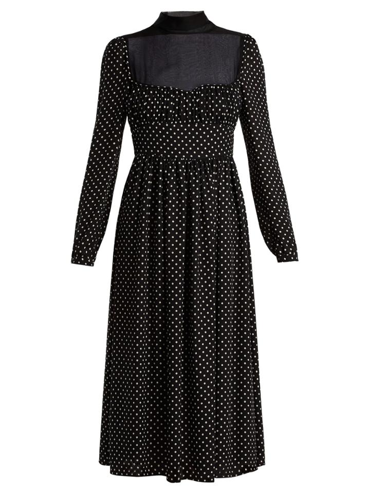 Valentino Polka Dot-print Silk Dress