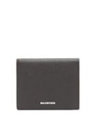 Matchesfashion.com Balenciaga - Logo Print Bi Fold Leather Wallet - Mens - Black