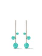 Matchesfashion.com Mateo - Bar Trio Diamond, Turquoise & 14kt Gold Earrings - Womens - Blue