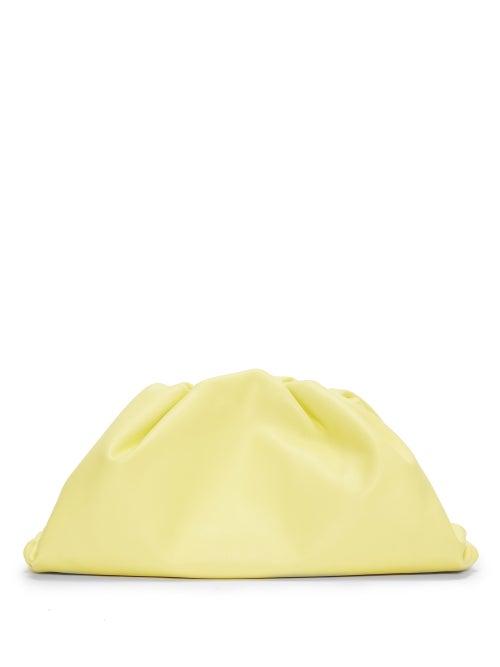 Matchesfashion.com Bottega Veneta - The Pouch Large Leather Clutch Bag - Womens - Yellow