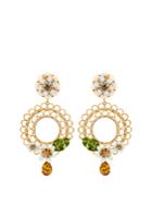 Dolce & Gabbana Daisy Embellished Hoop Earrings