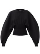 Matchesfashion.com Bottega Veneta - Gathered-waist Wool-blend Sweater - Womens - Black