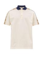 Matchesfashion.com Gucci - Logo-tape Stretch-cotton Piqu Polo Shirt - Mens - Beige Multi