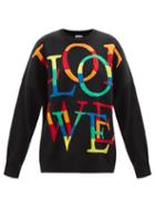 Loewe - Love Logo-jacquard Wool-blend Sweater - Womens - Multi