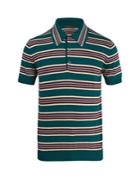 Prada Striped Wool-silk Knit Polo Shirt