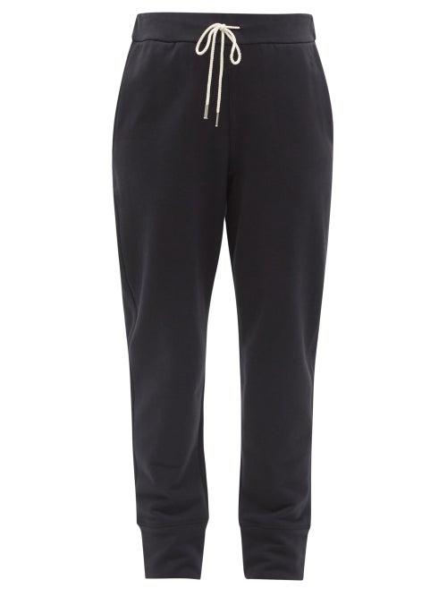 Matchesfashion.com Jil Sander - High-waist Drawstring Cotton-jersey Track Pants - Womens - Dark Blue