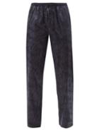 Zimmerli - Palm-jacquard Cotton-twill Pyjama Trousers - Mens - Navy
