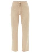 Skin - Kennedy Ribbed Cotton-blend Pyjama Trousers - Womens - Beige
