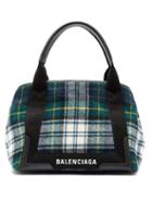 Matchesfashion.com Balenciaga - Cabas S Plaid Bag - Womens - Green Multi