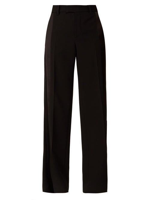 Matchesfashion.com Bottega Veneta - Side Striped Straight Leg Trousers - Womens - Black