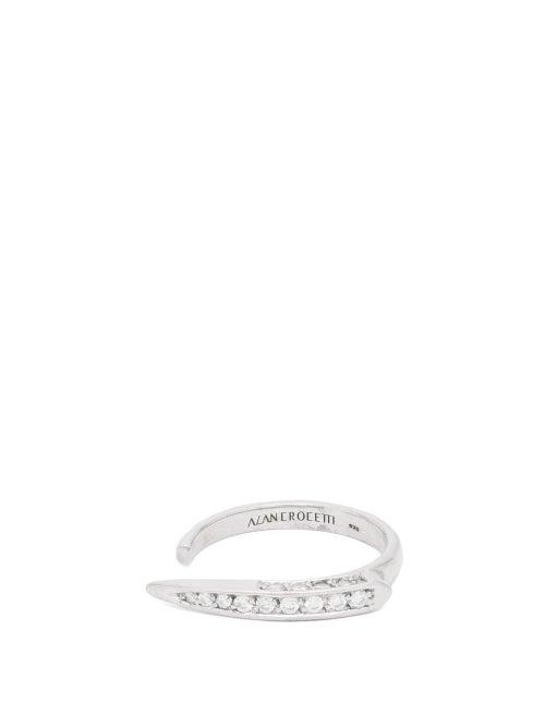 Matchesfashion.com Alan Crocetti - Viper Crystal-encrusted Sterling-silver Ring - Mens - Silver