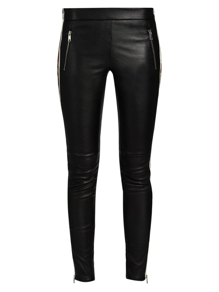 Alexander Mcqueen Side-striped Leather Trousers